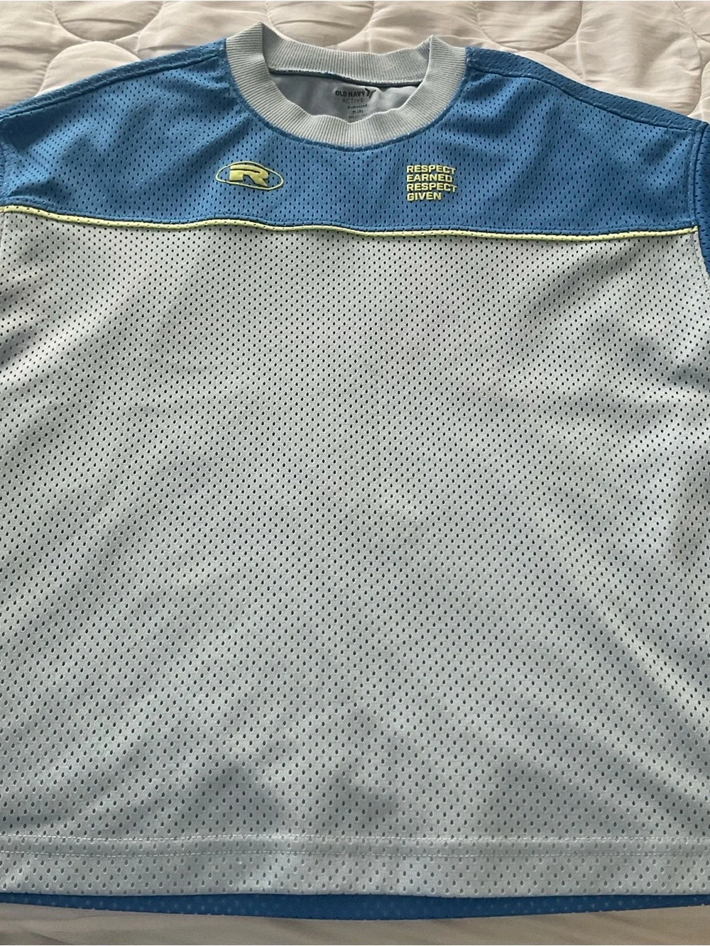 Old Navy Light Blue and Blue Mesh color-block T-shirt